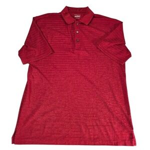 Roundtree York Performance Red Textured Short Sleeve Golf Polo Shirt XLT Men